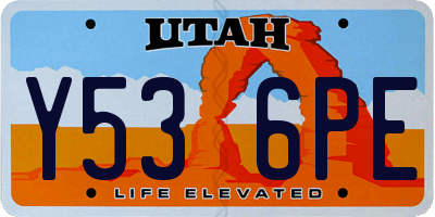 UT license plate Y536PE