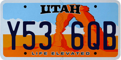UT license plate Y536QB