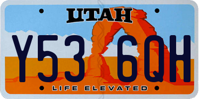 UT license plate Y536QH