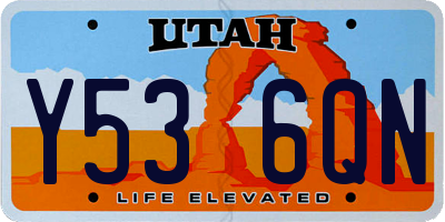 UT license plate Y536QN