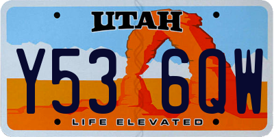 UT license plate Y536QW