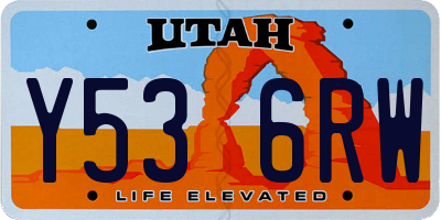UT license plate Y536RW
