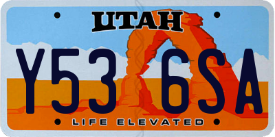 UT license plate Y536SA