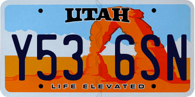 UT license plate Y536SN