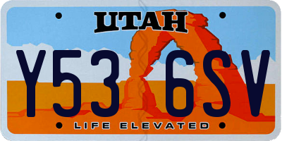 UT license plate Y536SV