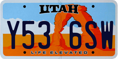 UT license plate Y536SW