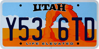 UT license plate Y536TD