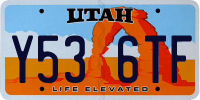 UT license plate Y536TF