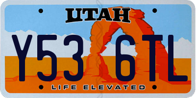 UT license plate Y536TL