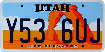 UT license plate Y536UJ