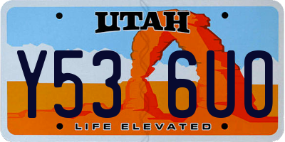 UT license plate Y536UO