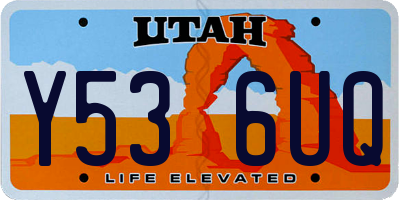 UT license plate Y536UQ