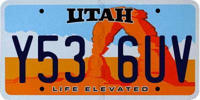 UT license plate Y536UV