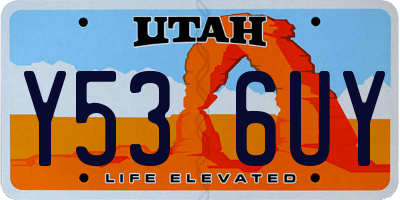 UT license plate Y536UY