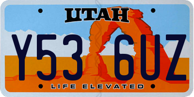 UT license plate Y536UZ