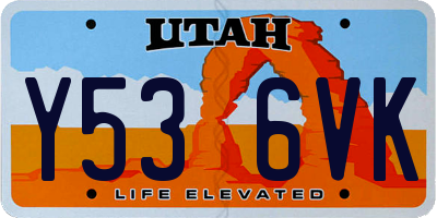 UT license plate Y536VK