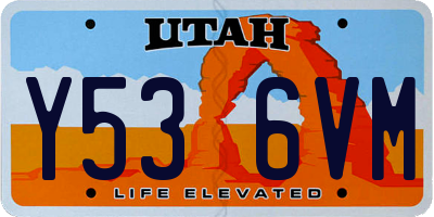 UT license plate Y536VM