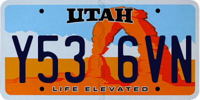 UT license plate Y536VN