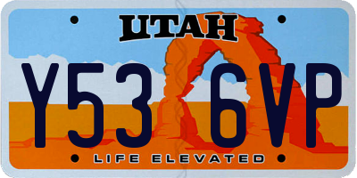 UT license plate Y536VP