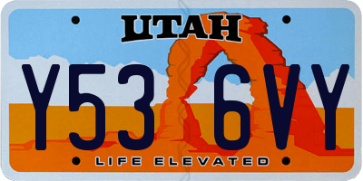 UT license plate Y536VY