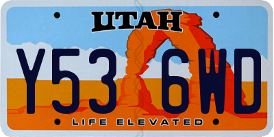 UT license plate Y536WD