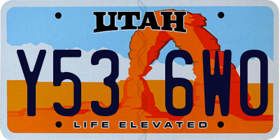 UT license plate Y536WO