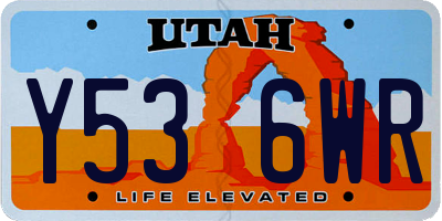 UT license plate Y536WR