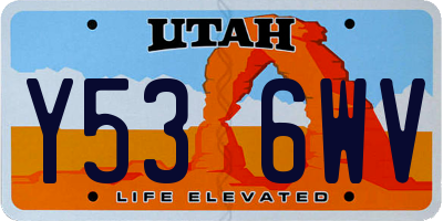 UT license plate Y536WV