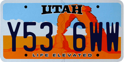 UT license plate Y536WW