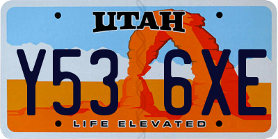 UT license plate Y536XE