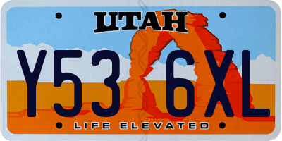 UT license plate Y536XL