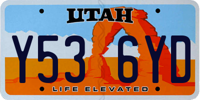 UT license plate Y536YD