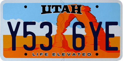UT license plate Y536YE