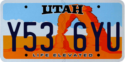 UT license plate Y536YU