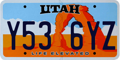 UT license plate Y536YZ