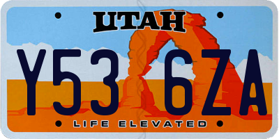 UT license plate Y536ZA