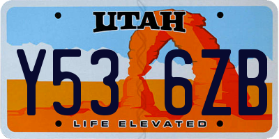 UT license plate Y536ZB