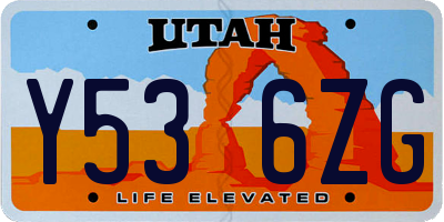 UT license plate Y536ZG