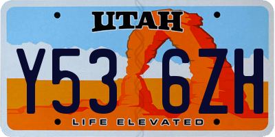 UT license plate Y536ZH