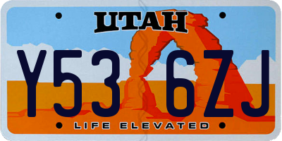UT license plate Y536ZJ