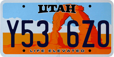 UT license plate Y536ZO