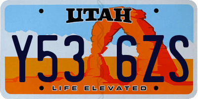UT license plate Y536ZS