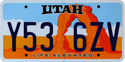 UT license plate Y536ZV