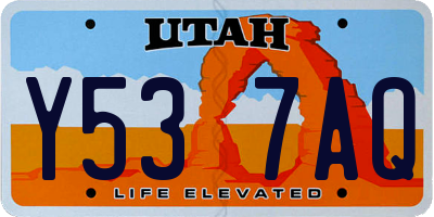 UT license plate Y537AQ