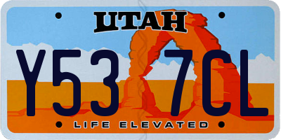 UT license plate Y537CL
