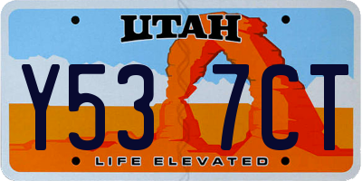 UT license plate Y537CT