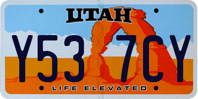 UT license plate Y537CY