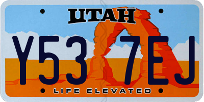 UT license plate Y537EJ