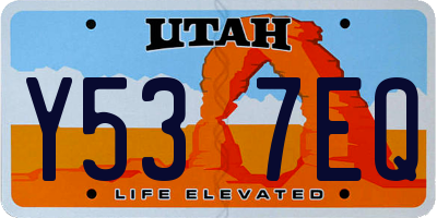 UT license plate Y537EQ