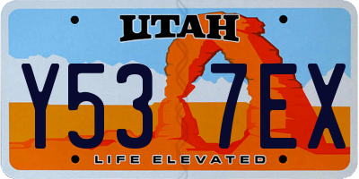 UT license plate Y537EX